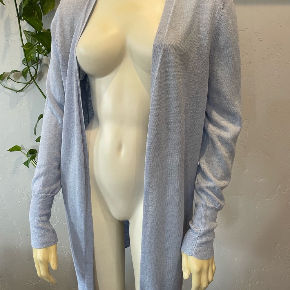 Halogen baby blue linen duster/cardigan size S
